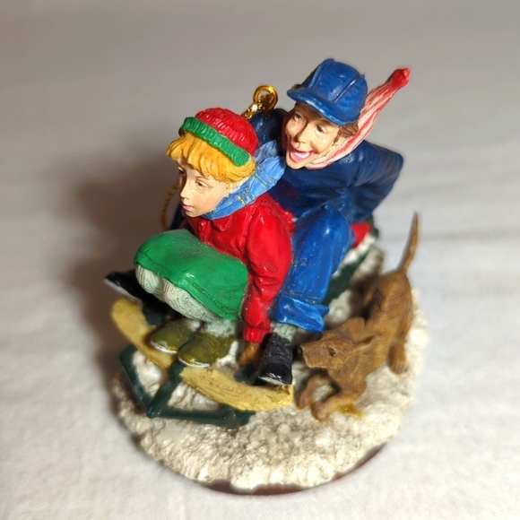 Norman Rockwell's "Holiday Sledding" Ornament 1995 Authorized Edition Vintage - Picture 1 of 5
